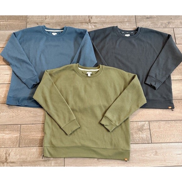 LL Bean Womens Birchwood Brushed Waffle Top Size XL Lot Of 3 Crewneck LNC - Picture 1 of 12